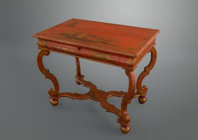 Charles II red japanned center table circa 1680 