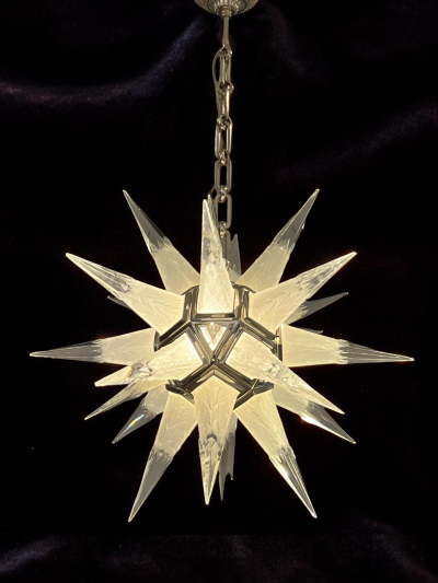 Charles J Weinstein Czech Art Deco Starburst Chandelier Circa 1930 Distributed by C J Weinstein