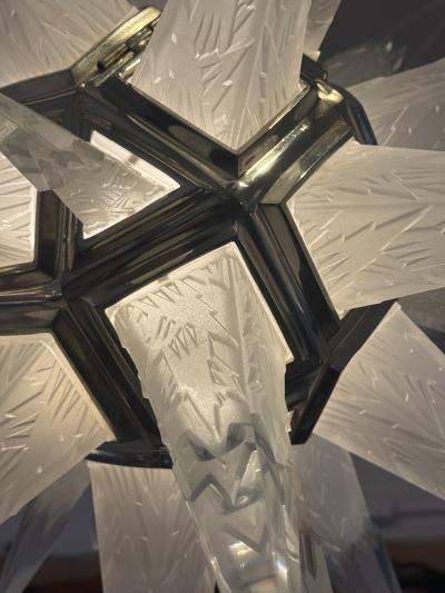 Charles J Weinstein Czech Art Deco Starburst Chandelier Circa 1930 Distributed by C J Weinstein