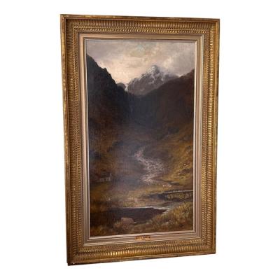 Charles James Parry Antique British Landscape Oil Painting by Charles James Parry