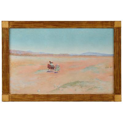 Charles James Theriat Travellers in the Desert A large Orientalist painting by C J Theriat