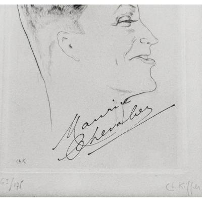 Charles Kieffer 4 Maurice Chevalier Signed Etchings by Charles Kiffer