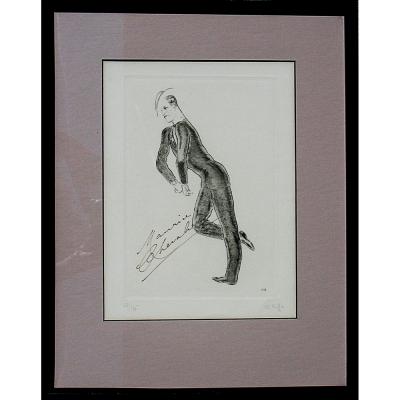 Charles Kieffer 4 Maurice Chevalier Signed Etchings by Charles Kiffer