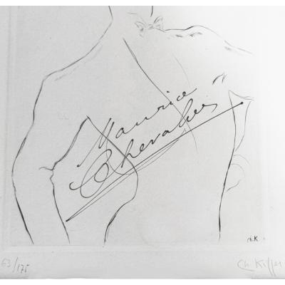 Charles Kieffer 4 Maurice Chevalier Signed Etchings by Charles Kiffer