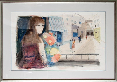 Charles Levier Shop Girl with Flowers