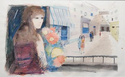 Charles Levier Shop Girl with Flowers