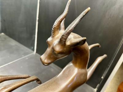 Charles Louis Lucien Muller Lucien Charles E Alliot French Art Deco Bronze The Gazelles 1930
