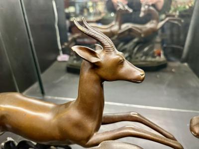 Charles Louis Lucien Muller Lucien Charles E Alliot French Art Deco Bronze The Gazelles 1930