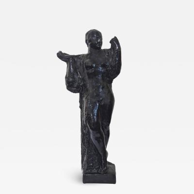 Charles Malfray Bronze Sculpture of a Draped Woman