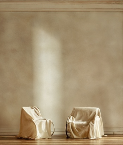 Charles Matton Two Chromed Armchairs Under a White Cloth 1989