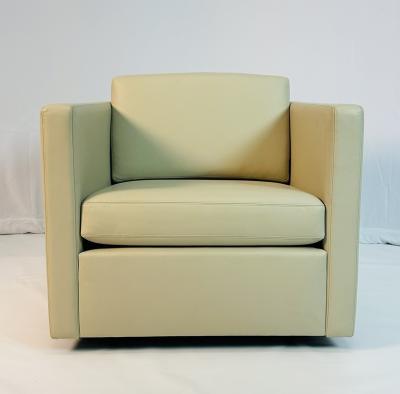 Charles Pfister Charles Pfister for Knoll Cream Leather Lounge Chair Labeled American 1980s