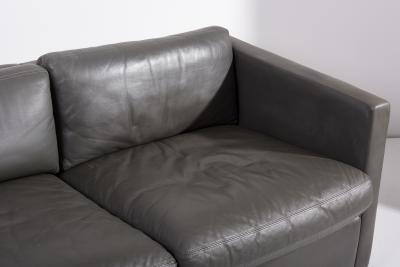 Charles Pfister Knoll Charles Pfister Sofa Set in Grey Leather USA 1970s