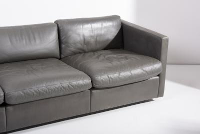 Charles Pfister Knoll Charles Pfister Sofa Set in Grey Leather USA 1970s