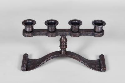 Charles Piguet A Pair of Wrought Iron Candlesticks by Charles Piguet