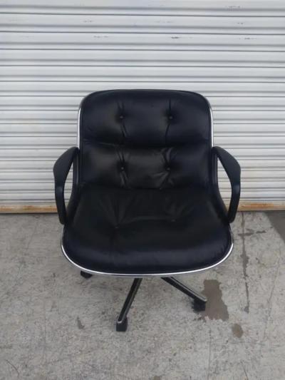 Charles Pollock Charles Pollock Black Leather Executive Chair