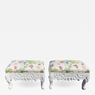 Charles Pollock Charles Pollock Hollywood Regency Ottoman Footstool Benches W Brunschwig Fils