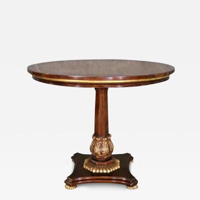 Charles Pollock Charles Pollock Regency Walnut Giltwood Pedestal Side Table