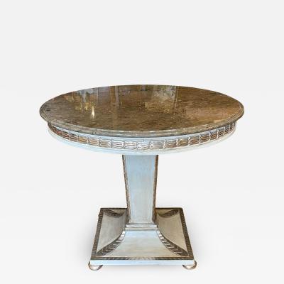 Charles Pollock Charles Pollock for William Switzer Art Deco Beige Marble Top Side Table