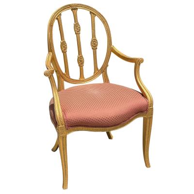 Charles Pollock Charles Pollock for William Switzer Hepplewhite Giltwood Chair 1 of 2