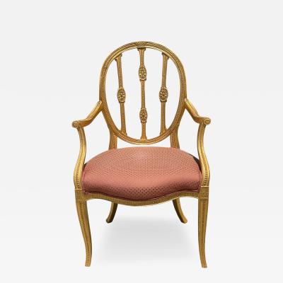 Charles Pollock Charles Pollock for William Switzer Hepplewhite Giltwood Chair 1 of 2