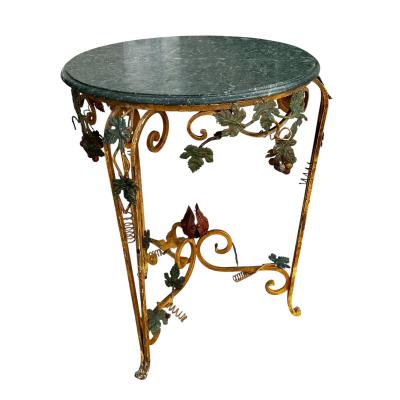 Charles Pollock Charles Pollock for William Switzer Iron Marble Italian Side Table