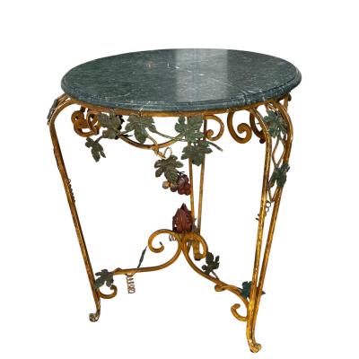Charles Pollock Charles Pollock for William Switzer Iron Marble Italian Side Table