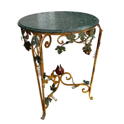 Charles Pollock Charles Pollock for William Switzer Iron Marble Italian Side Table