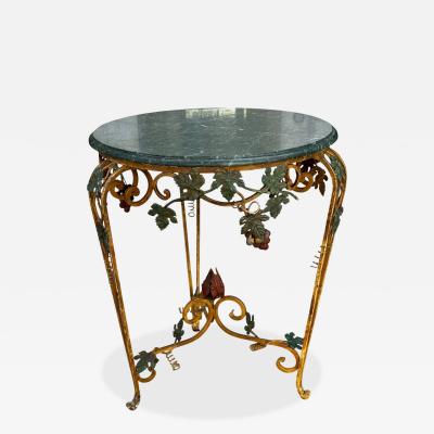 Charles Pollock Charles Pollock for William Switzer Iron Marble Italian Side Table