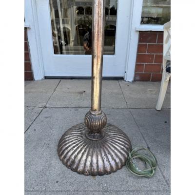 Charles Pollock Charles Pollock for William Switzer White Gold Art Deco Giltwood Floor Lamp