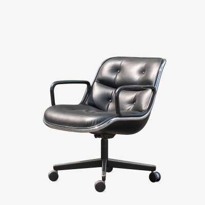 Charles Pollock Pollock Executive Chairs in Black Leather by Charles Pollock for Knoll