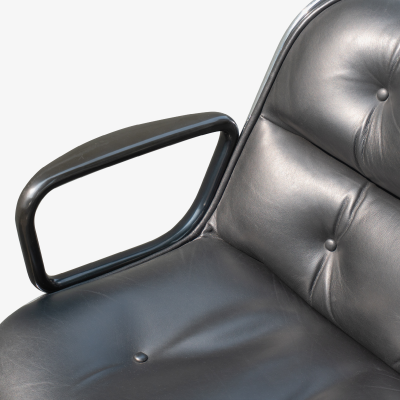 Charles Pollock Pollock Executive Chairs in Black Leather by Charles Pollock for Knoll