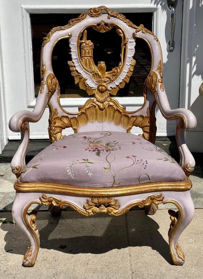 Charles Pollock Venetian Purple Palazzo Arm Chair by Charles Pollock for William Switzer