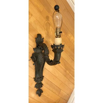 Charles Pollock Vintage Charles Pollock Italian Bronze Light Fixture Sconce