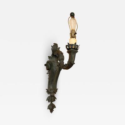 Charles Pollock Vintage Charles Pollock Italian Bronze Light Fixture Sconce
