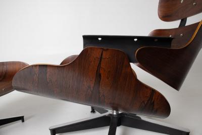 Charles Ray Eames 1st Generation Eames Lounge Chair and Ottoman with Bootglides Avalible