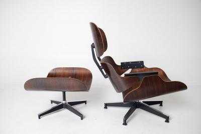 Charles Ray Eames 1st Generation Eames Lounge Chair and Ottoman with Bootglides Avalible