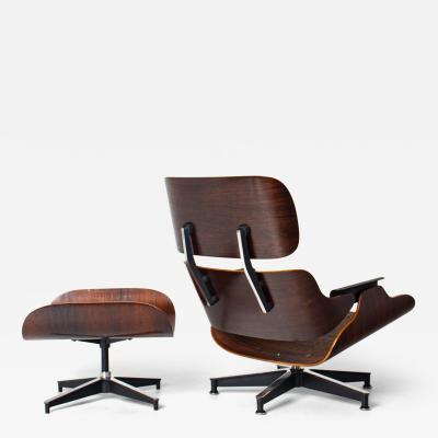 Charles Ray Eames 1st Generation Eames Lounge Chair and Ottoman with Bootglides Avalible