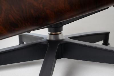 Charles Ray Eames 2nd Generation Eames Lounge Chair and Ottoman in Rosewood Black Leather