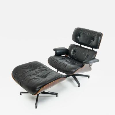 Charles Ray Eames 3rd Gen Eames Lounge Chair 670 671 in Original Black Leather