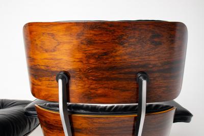 Charles Ray Eames 3rd Gen Eames Lounge Chair and Ottoman in Brazilian Rosewood Black Leather