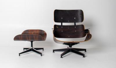 Charles Ray Eames 3rd Generation Eames Lounge Chair and Ottoman in Brazilian Rosewood