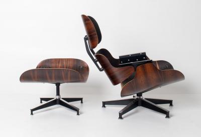 Charles Ray Eames 3rd Generation Eames Lounge Chair and Ottoman in Brazilian Rosewood
