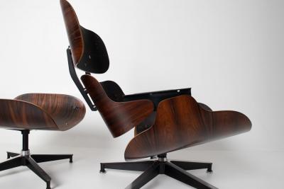 Charles Ray Eames 3rd Generation Eames Lounge Chair and Ottoman in Brazilian Rosewood