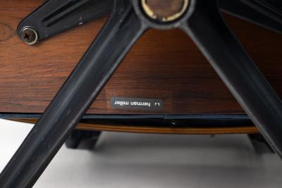 Charles Ray Eames 3rd Generation Eames Lounge Chair and Ottoman in Midnight Blue Leather