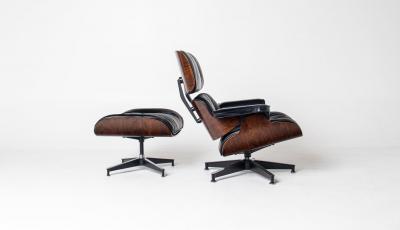 Charles Ray Eames 3rd Generation Eames Lounge Chair and Ottoman in Rosewood