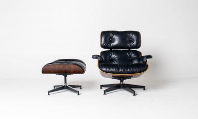 Charles Ray Eames 3rd Generation Eames Lounge Chair and Ottoman in Rosewood