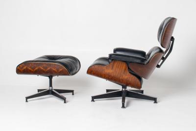 Charles Ray Eames 3rd Generation Eames Lounge Chair in Brazilian Rosewood New Black Leather