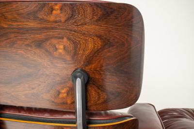 Charles Ray Eames 3rd Generation Eames Lounge Chair in Brazilian Rosewood and Oxblood Leather