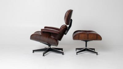 Charles Ray Eames 3rd Generation Eames Lounge Chair in Brazilian Rosewood and Oxblood Leather