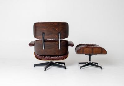 Charles Ray Eames 3rd Generation Eames Lounge Chair in Brazilian Rosewood and Oxblood Leather